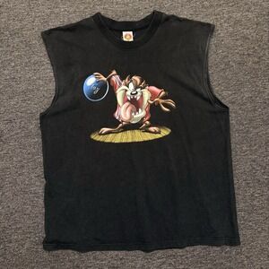 VTG Taz Looney Tunes 1998 Shirt XL Bowling Factory Sleeveless Tazmanian Devil